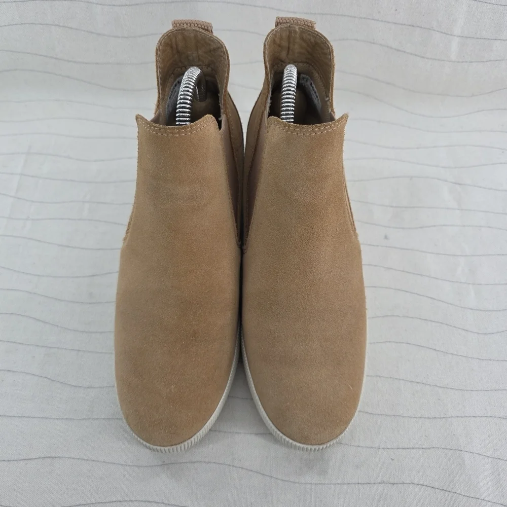 Sorel Womens Chelsea Out N About Tan Suede Hidden Wedge Shoes NL4911-253 Sz 7.5
